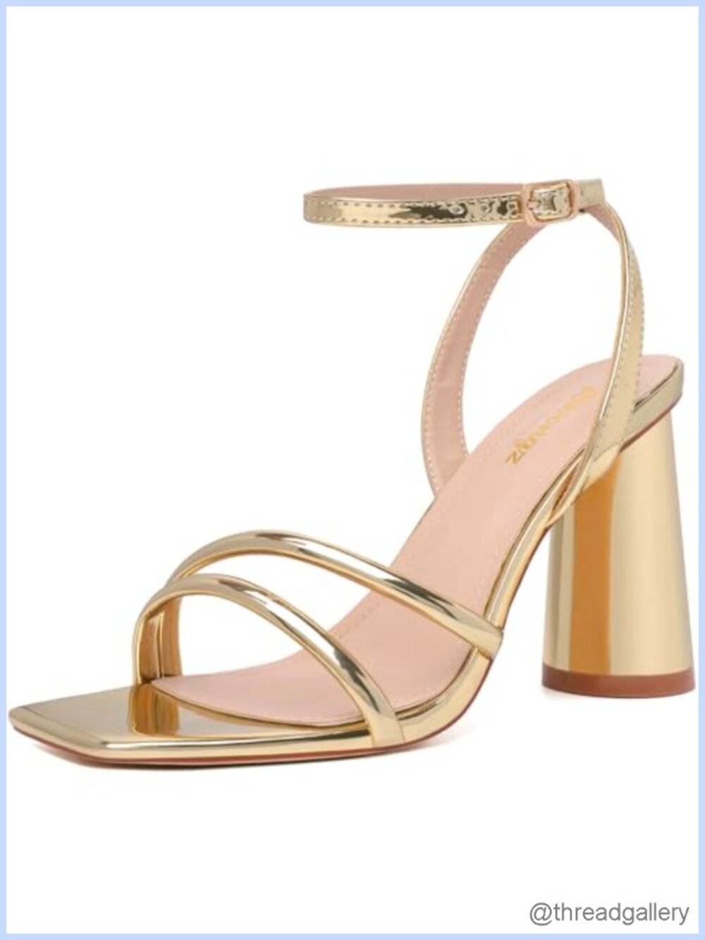 Block Heel Sandals Square Open Toe Strappy Ankle Strap Wedding Formal Heels